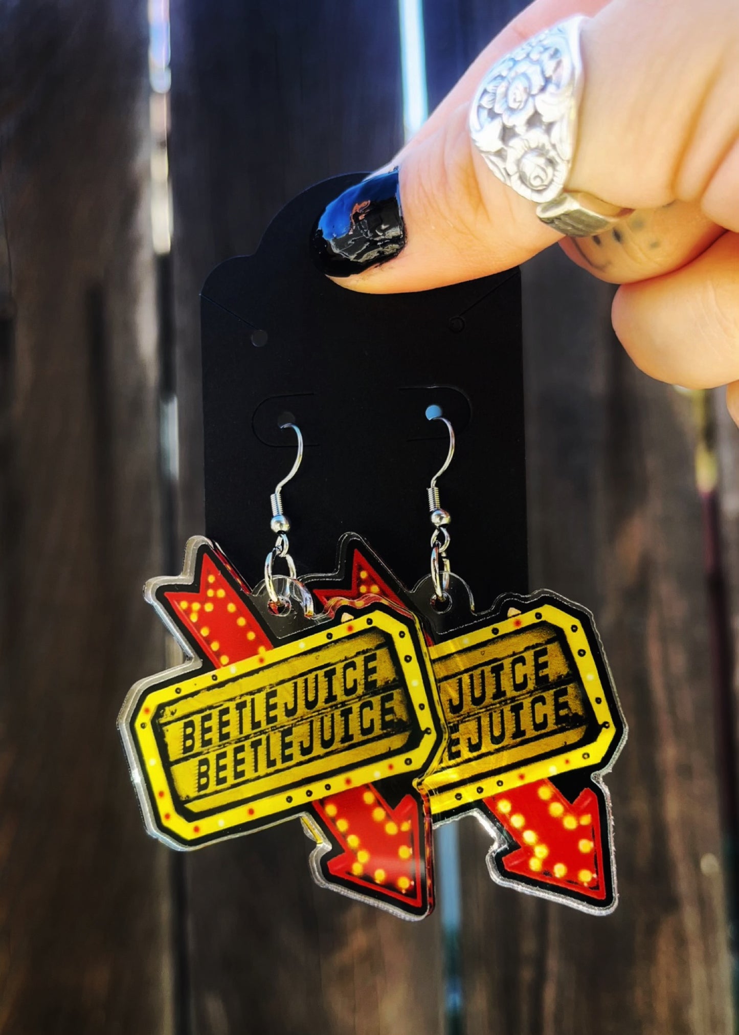 Beetlejuice earrings